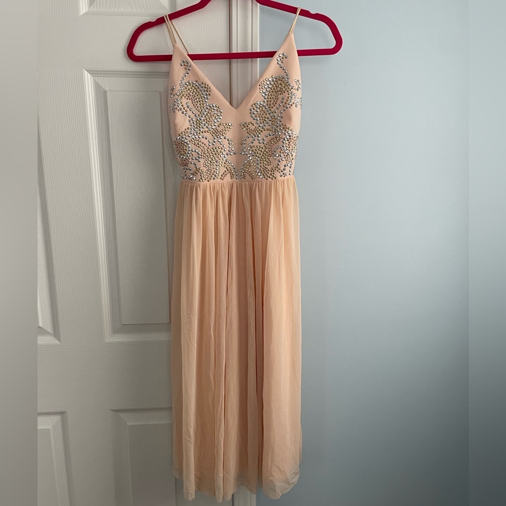 ASOS Peach Embellished Midi dress
